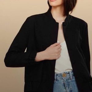 Cuyana | Black Wool Bomber Jacket